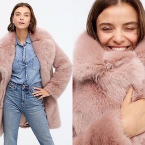 Women's Pink Faux Fur Coat Jcrew